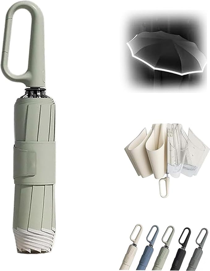 Guarda-chuvas com pega, robustos e resistentes ao vento, portáteis para viagens.