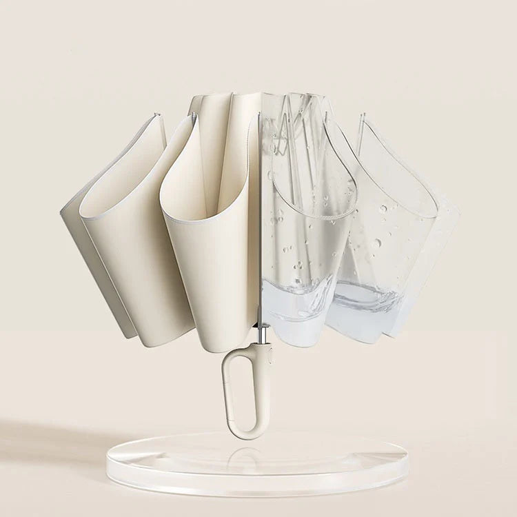 Guarda-chuvas com pega, robustos e resistentes ao vento, portáteis para viagens.