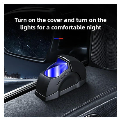 Cinzeiro para automóvel com tampa deslizante — compacto, com vedante de odores e iluminação LED