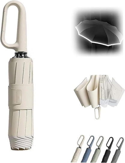 Guarda-chuvas com pega, robustos e resistentes ao vento, portáteis para viagens.