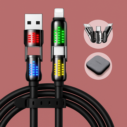 🔌 Cabo de Carregamento Rápido 4-em-1 (240W) ⚡