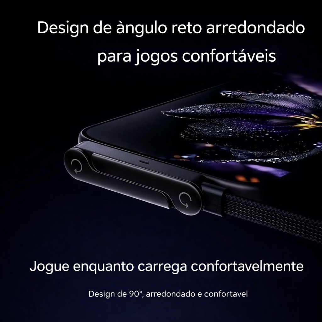 ⚡ Cabo de Carregamento Rápido 2-em-1 (240W) 🔥 Suporte Invisível Integrado para Telemóvel