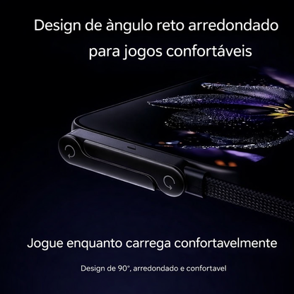 ⚡ Cabo de Carregamento Rápido 2-em-1 (240W) 🔥 Suporte Invisível Integrado para Telemóvel