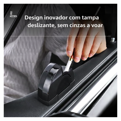 Cinzeiro Automóvel com Tampa Deslizante — Compacto, Anti-Odores e com Iluminação LED