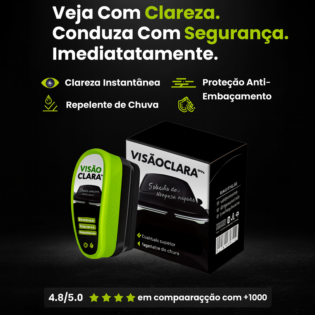VisãoClara™ 2.0 – Repelente de Chuva e Anti-Embaciamento 🚘✨