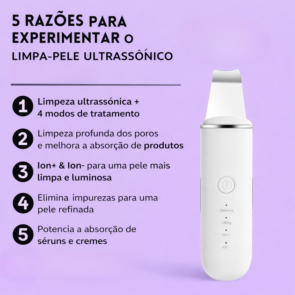 SkinGlow Pro – Limpeza Facial Ultrassónica Profunda ✨