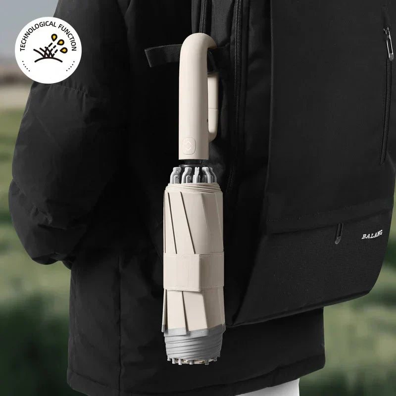 Guarda-chuva com argola, robusto e resistente ao vento, portátil para viagens.