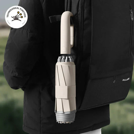 Guarda-chuva com argola, robusto e resistente ao vento, portátil para viagens.