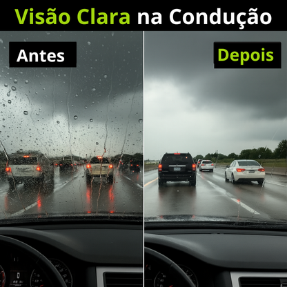 VisãoClara™ 2.0 – Repelente de Chuva e Anti-Embaciamento 🚘✨
