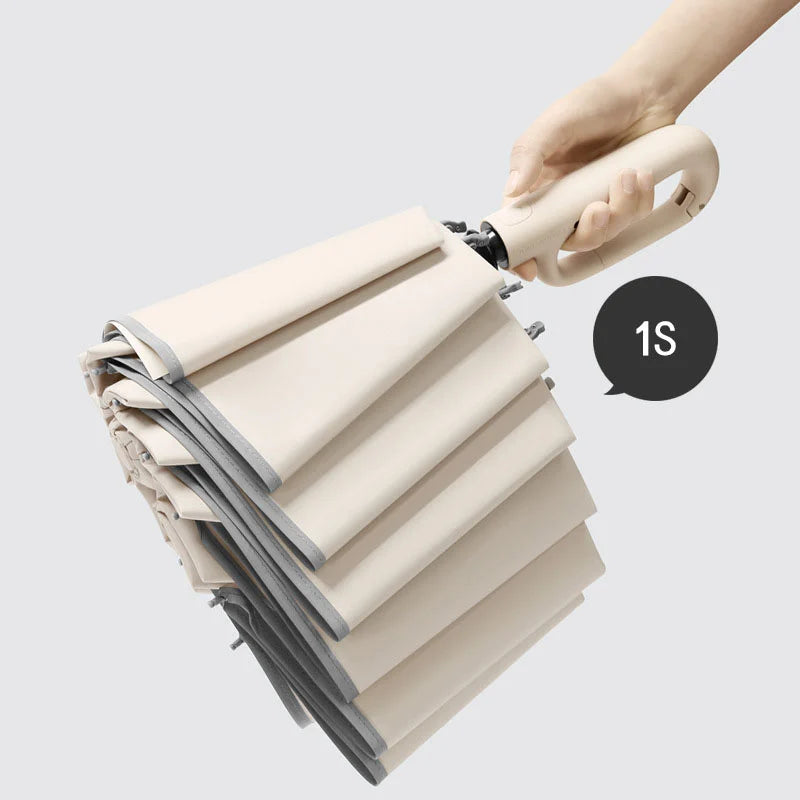 Guarda-chuvas com pega, robustos e resistentes ao vento, portáteis para viagens.