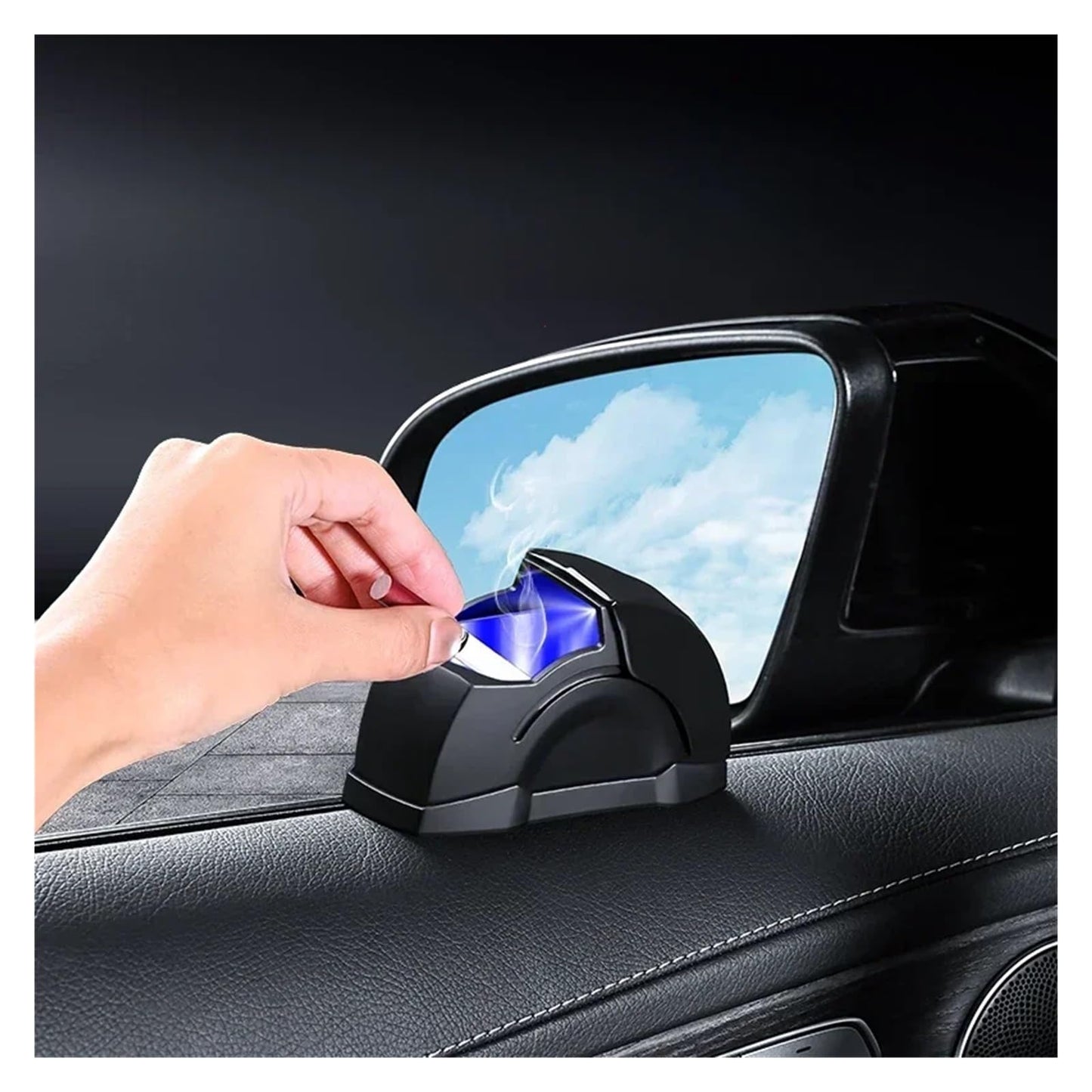 Cinzeiro para automóvel com tampa deslizante — compacto, com vedante de odores e iluminação LED