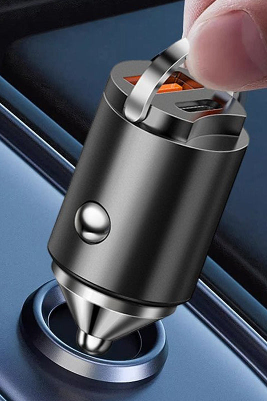 Carregador de Carro Ultra-Rápido – Dupla Porta PD & QC com Carregamento Rápido